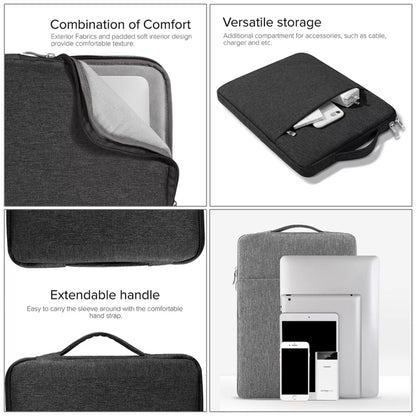 15.4 inch Universal Fashion Soft Laptop Denim Bags Portable Zipper Notebook Laptop Case Pouch for MacBook Air / Pro, Lenovo and other Laptops, Size: 39.2x28.5x2cm (Grey) by bashfashion