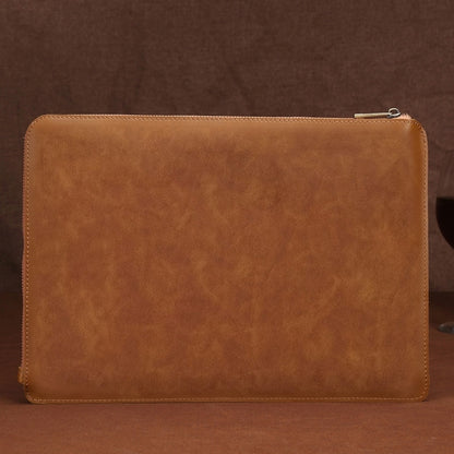 11.6 inch Genuine Leather Zipper Laptop Tablet Bag, For Macbook, Samsung, Lenovo, Sony, DELL Alienware, CHUWI, ASUS, HP 11.6 inch and Below Laptop (Brown) by bashfashion