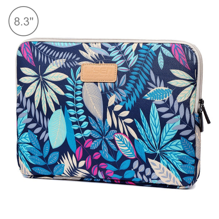 Lisen 8.3 inch Sleeve Case Colorful Leaves Zipper Briefcase Carrying Bag(Blue) by bashfashion
