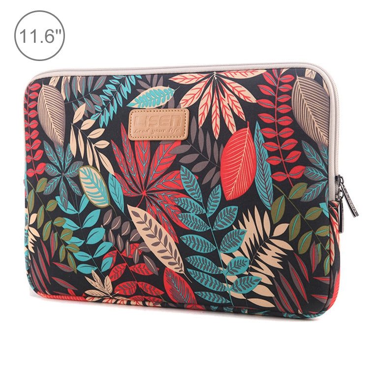 Lisen 11.6 inch Sleeve Case Colorful Leaves Zipper Briefcase Carrying Bag (Black) by bashfashion