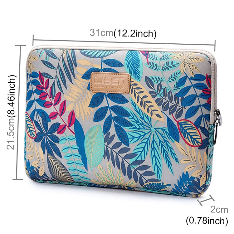 Lisen 11.6 inch Sleeve Case Colorful Leaves Zipper Briefcase Carrying Bag (Grey) by bashfashion