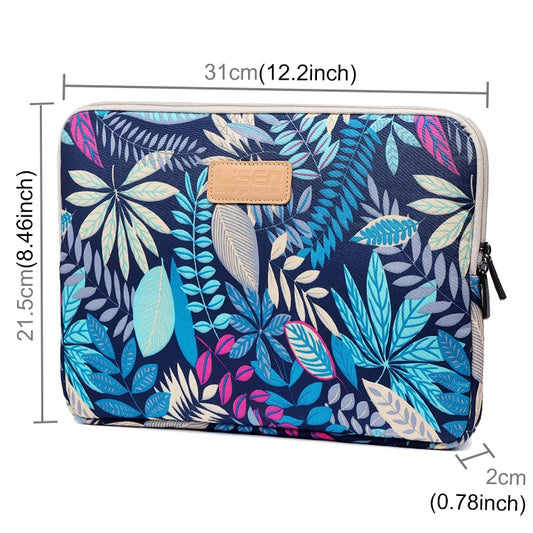 Lisen 11.6 inch Sleeve Case Colorful Leaves Zipper Briefcase Carrying Bag (Blue) by bashfashion