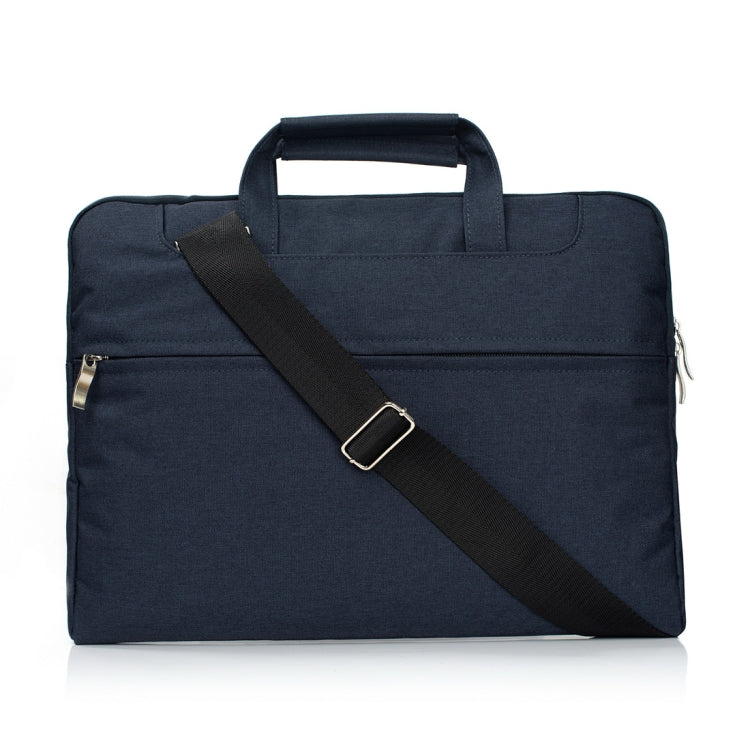 Portable One Shoulder Handheld Zipper Laptop Bag, For 15.4 inch and Below Macbook, Samsung, Lenovo, Sony, DELL Alienware, CHUWI, ASUS, HP (Dark Blue) by bashfashion