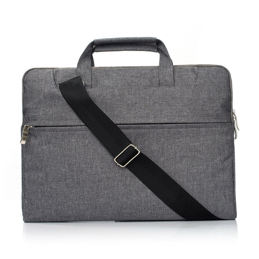 Portable One Shoulder Handheld Zipper Laptop Bag, For 15.4 inch and Below Macbook, Samsung, Lenovo, Sony, DELL Alienware, CHUWI, ASUS, HP (Grey) by bashfashion