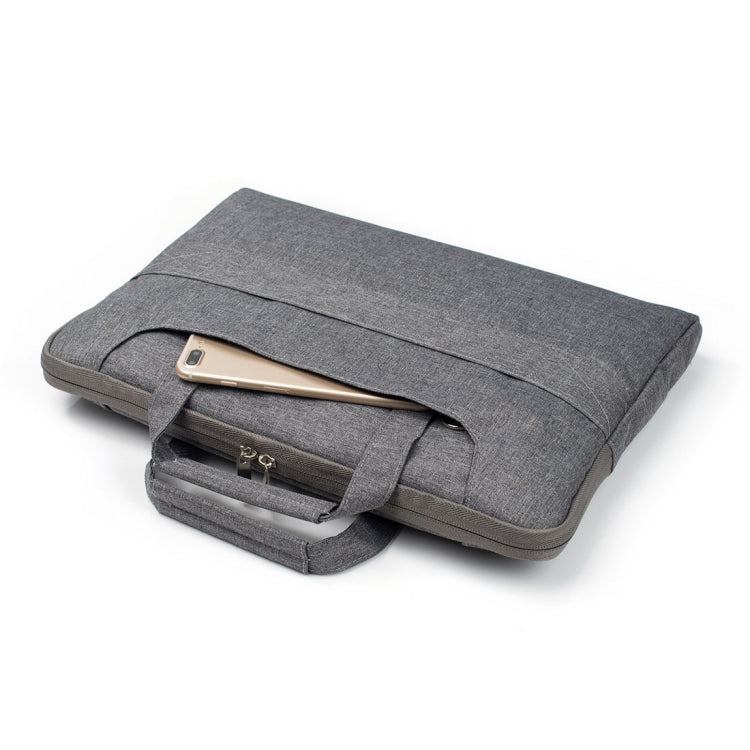 Portable One Shoulder Handheld Zipper Laptop Bag, For 15.4 inch and Below Macbook, Samsung, Lenovo, Sony, DELL Alienware, CHUWI, ASUS, HP (Grey) by bashfashion