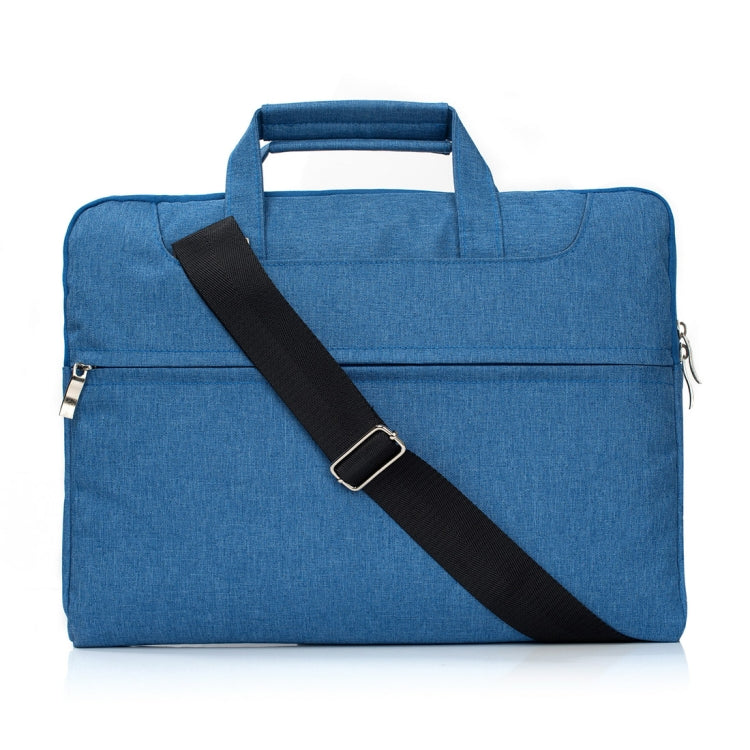 Portable One Shoulder Handheld Zipper Laptop Bag, For 15.4 inch and Below Macbook, Samsung, Lenovo, Sony, DELL Alienware, CHUWI, ASUS, HP (Blue) by bashfashion