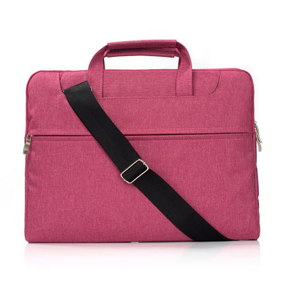 Portable One Shoulder Handheld Zipper Laptop Bag, For 15.4 inch and Below Macbook, Samsung, Lenovo, Sony, DELL Alienware, CHUWI, ASUS, HP (Magenta) by bashfashion