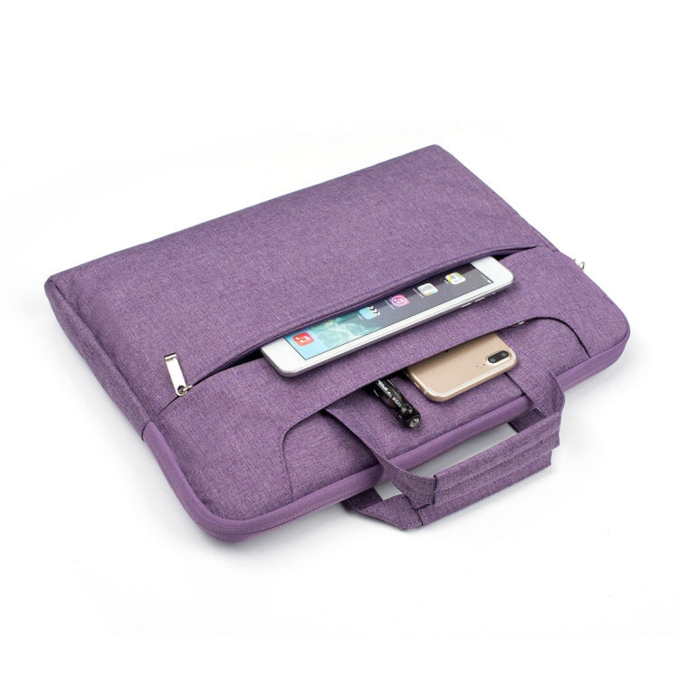 Portable One Shoulder Handheld Zipper Laptop Bag, For 15.4 inch and Below Macbook, Samsung, Lenovo, Sony, DELL Alienware, CHUWI, ASUS, HP (Purple) by bashfashion