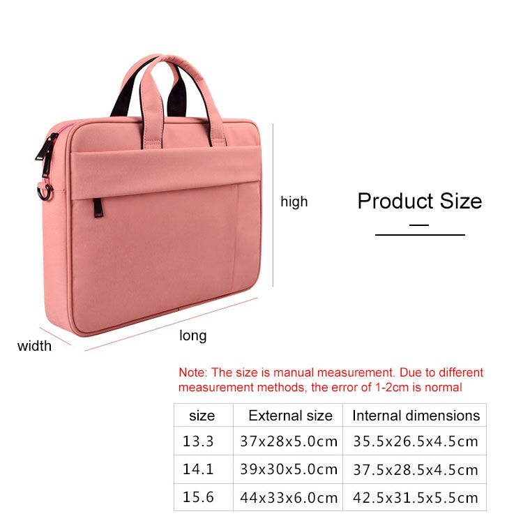 DJ03 Waterproof Anti-scratch Anti-theft One-shoulder Handbag for 15.6 inch Laptops, with Suitcase Belt(Pink) by bashfashion