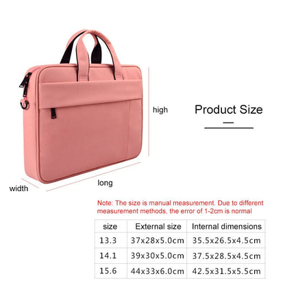 DJ03 Waterproof Anti-scratch Anti-theft One-shoulder Handbag for 15.6 inch Laptops, with Suitcase Belt(Pink) by bashfashion