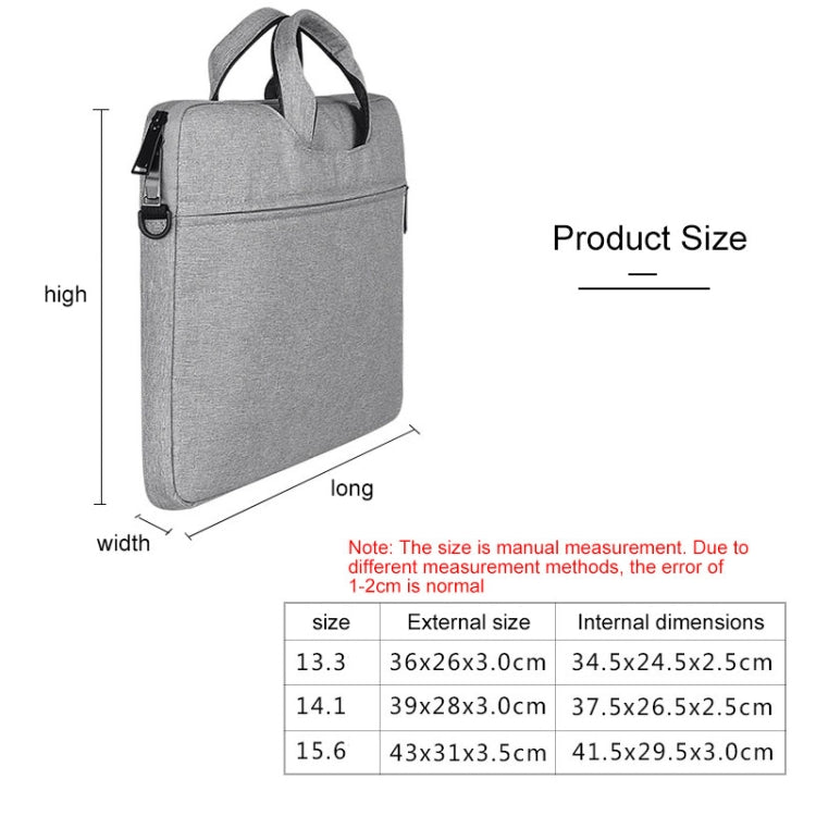 ST01S Waterproof Oxford Cloth Hidden Portable Strap One-shoulder Handbag for 13.3 inch Laptops(Light Grey) by bashfashion