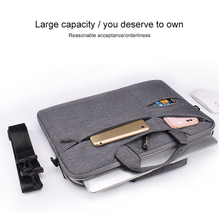ST02S Waterproof Tear Resistance Hidden Portable Strap One-shoulder Handbag for 15.6 inch Laptops, with Suitcase Belt(Dark Gray) by bashfashion