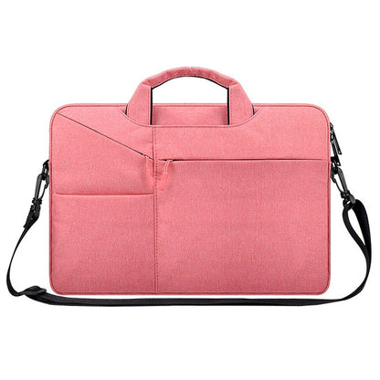 ST02S Waterproof Tear Resistance Hidden Portable Strap One-shoulder Handbag for 15.6 inch Laptops, with Suitcase Belt(Pink) by bashfashion
