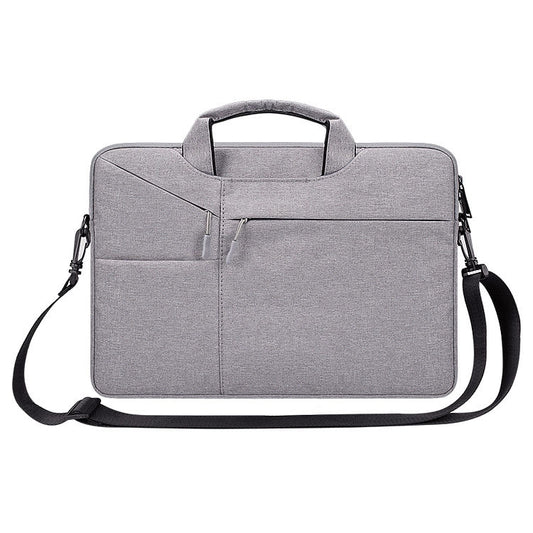 ST02S Waterproof Tear Resistance Hidden Portable Strap One-shoulder Handbag for 15.6 inch Laptops, with Suitcase Belt(Light Grey) by bashfashion