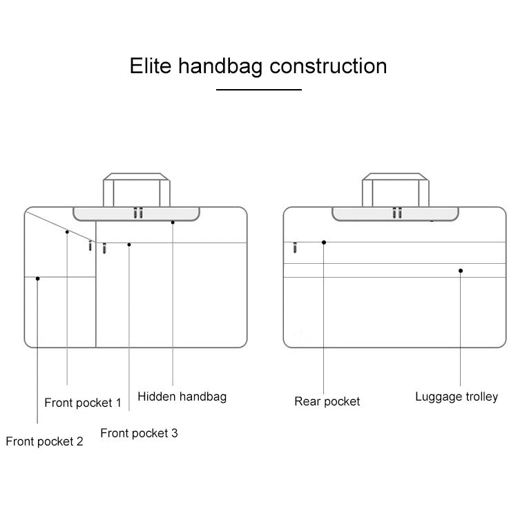 ST02S Waterproof Tear Resistance Hidden Portable Strap One-shoulder Handbag for 15.6 inch Laptops, with Suitcase Belt(Light Grey) by bashfashion