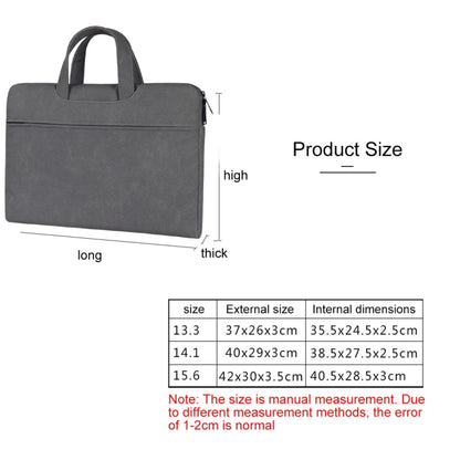 ST06 Waterproof PU Leather Zipper Hidden Portable Strap One-shoulder Handbag for 13.3 inch Laptops, with Suitcase Belt(Dark Gray) by bashfashion