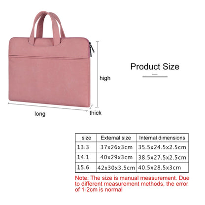 ST06 Waterproof PU Leather Zipper Hidden Portable Strap One-shoulder Handbag for 13.3 inch Laptops, with Suitcase Belt(Pink) by bashfashion