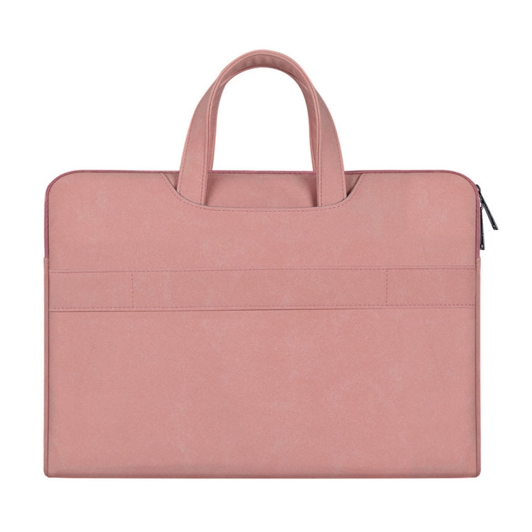 ST06 Waterproof PU Leather Zipper Hidden Portable Strap One-shoulder Handbag for 13.3 inch Laptops, with Suitcase Belt(Pink) by bashfashion