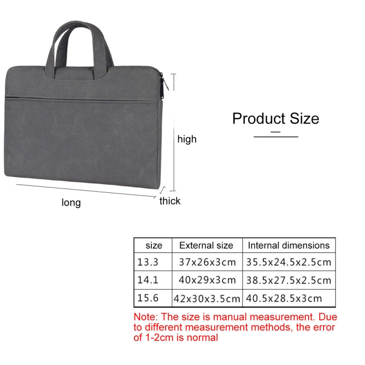 ST06 Waterproof PU Leather Zipper Hidden Portable Strap One-shoulder Handbag for 14.1 inch Laptops, with Suitcase Belt (Dark Gray) by bashfashion