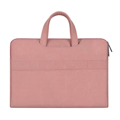 ST06 Waterproof PU Leather Zipper Hidden Portable Strap One-shoulder Handbag for 14.1 inch Laptops, with Suitcase Belt (Pink) by bashfashion
