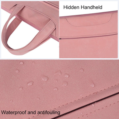 ST06 Waterproof PU Leather Zipper Hidden Portable Strap One-shoulder Handbag for 15.6 inch Laptops, with Suitcase Belt (Pink) by bashfashion