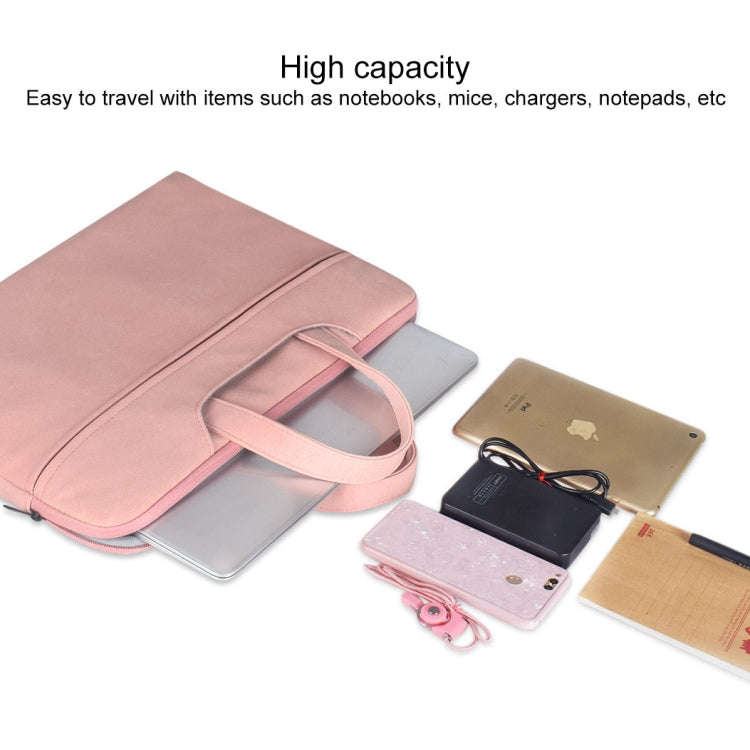 ST06 Waterproof PU Leather Zipper Hidden Portable Strap One-shoulder Handbag for 15.6 inch Laptops, with Suitcase Belt (Pink) by bashfashion