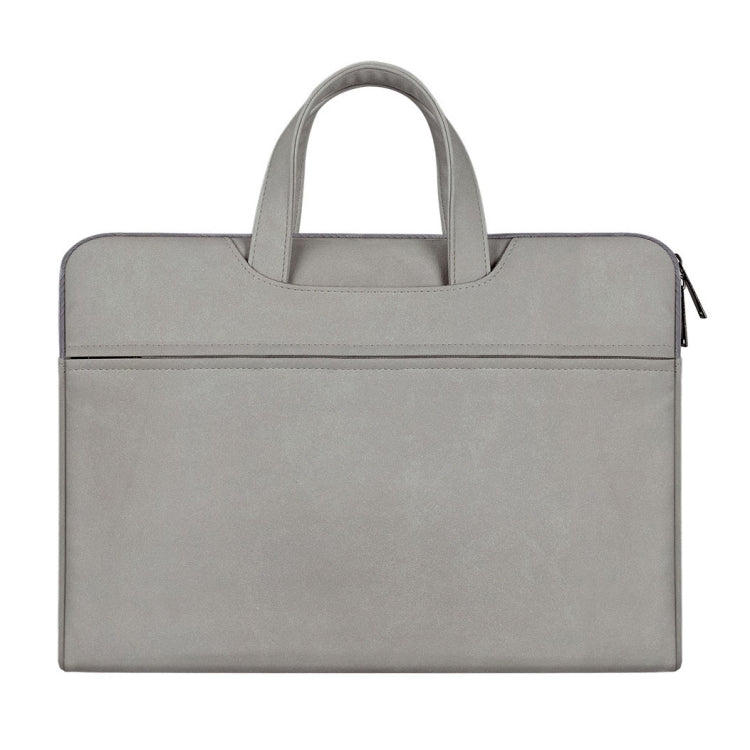 ST06 Waterproof PU Leather Zipper Hidden Portable Strap One-shoulder Handbag for 15.6 inch Laptops, with Suitcase Belt (Light Grey) by bashfashion