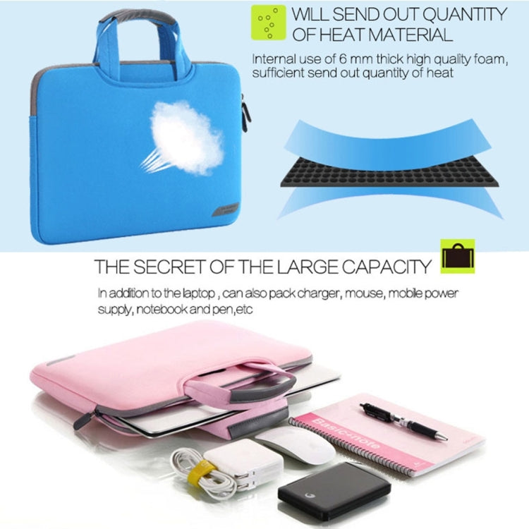 12 inch Portable Air Permeable Handheld Sleeve Bag for MacBook, Lenovo and other Laptops, Size:32x21x2cm(Pink) by bashfashion