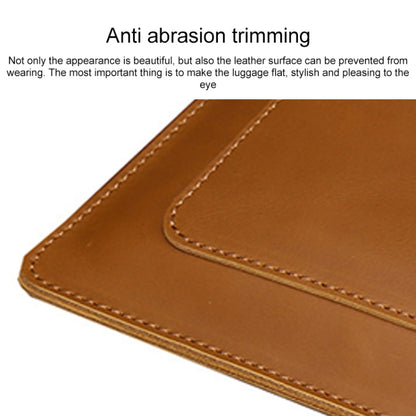 Universal Genuine Leather Business Laptop Tablet Zipper Bag For 13.3 inch and Below(Coffee) by bashfashion