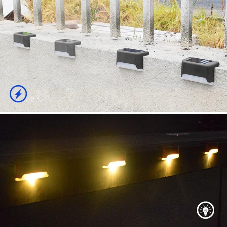 12 PCS Solar Powered LED Outdoor Stairway Light IP65 Waterproof Garden Lamp, Warm White Light(Black) by bashfashion
