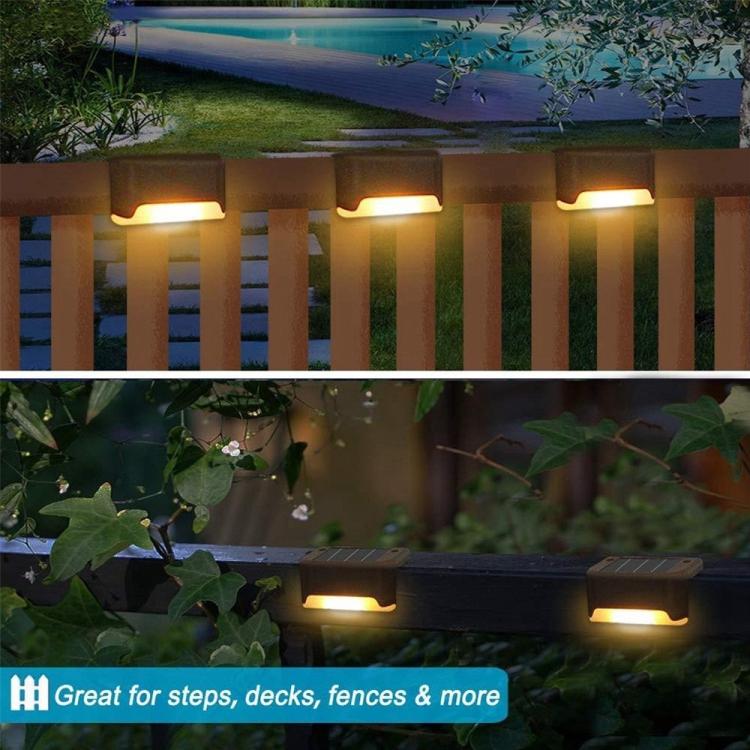 12 PCS Solar Powered LED Outdoor Stairway Light IP65 Waterproof Garden Lamp, Warm White Light(Black) by bashfashion