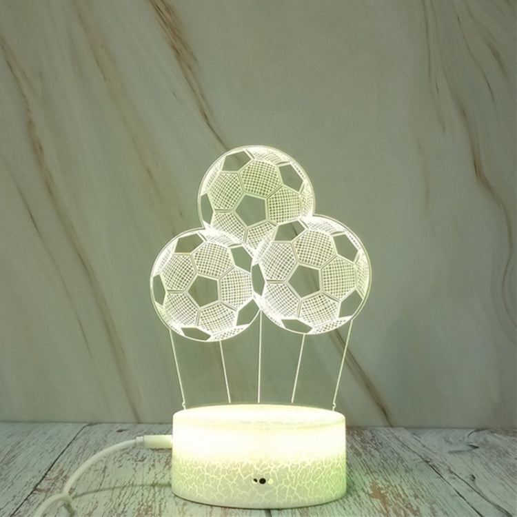 Three Footballs Shape Creative Crack Touch Dimming 3D Colorful Decorative Night Light by bashfashion