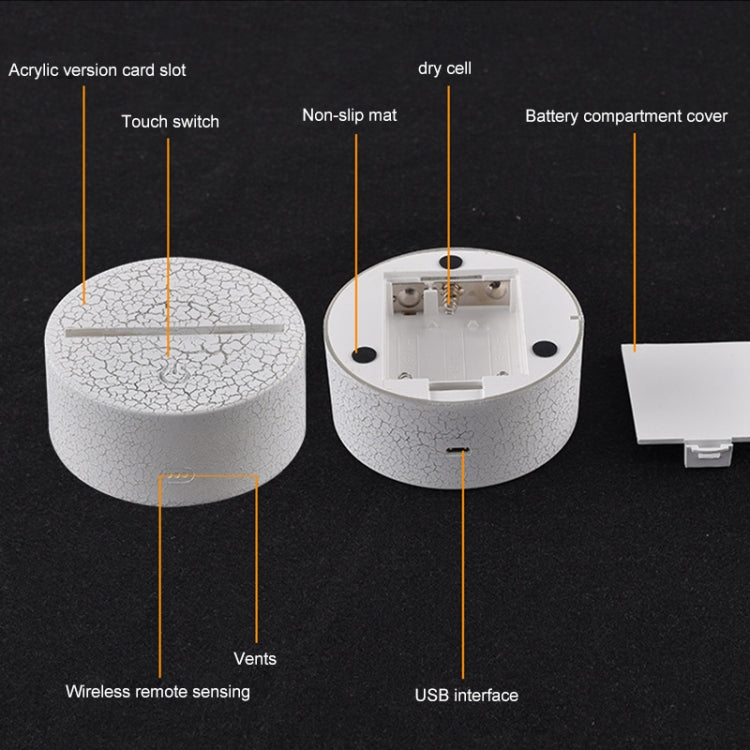 Three Footballs Shape Creative Crack Touch Dimming 3D Colorful Decorative Night Light by bashfashion