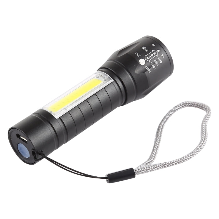 A2 USB Charging Waterproof Zoomable XPE + COB Flashlight with 3-Modes & Storage Box by bashfashion