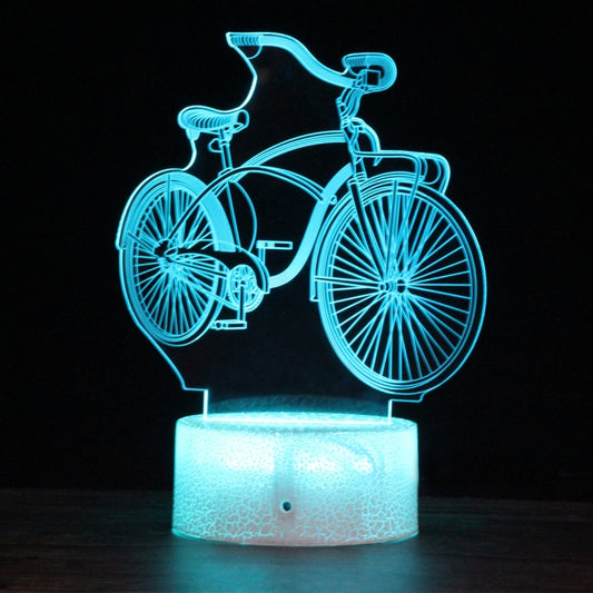 DC01 Crack Base Bicycle Creative 3D Colorful LED Decorative Night Light, Remote Control Version by bashfashion