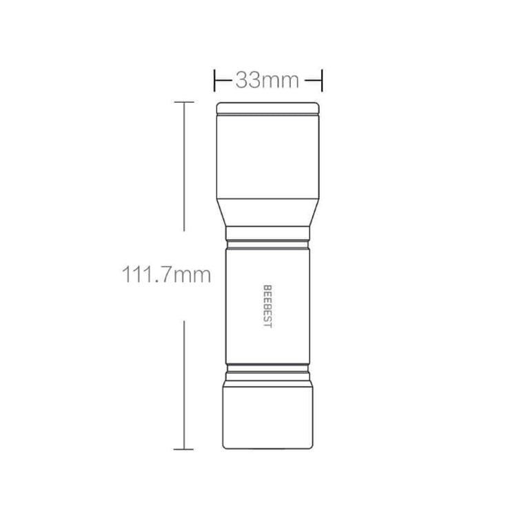 Original Xiaomi Youpin BEEBEST Portable Flashlight，Support Three-gear Mode(Black) by Xiaomi