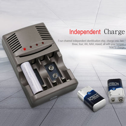 AC 100-240V 4 Slot Battery Charger for AA & AAA & 9V Ni-MH Battery, UK Plug by bashfashion