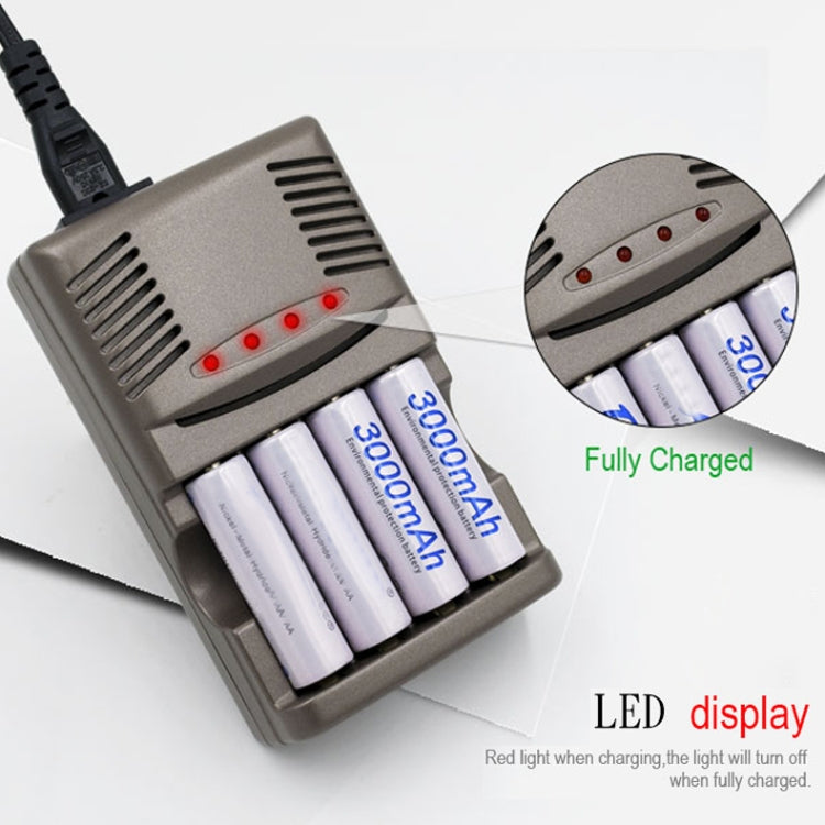 AC 100-240V 4 Slot Battery Charger for AA & AAA & 9V Ni-MH Battery, UK Plug by bashfashion