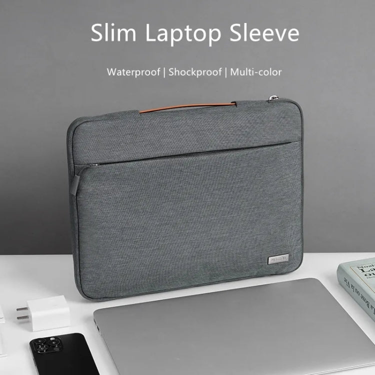 For 13 inch Laptop Zipper Waterproof Handheld Sleeve Bag (Grey) by bashfashion