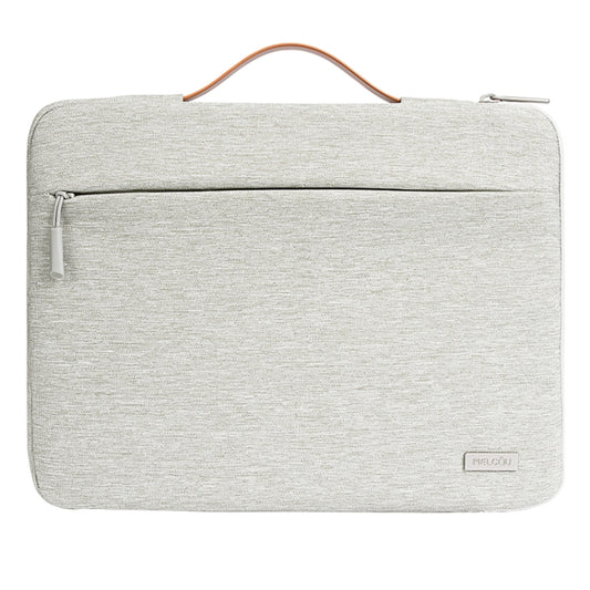 For 14 inch Laptop Zipper Waterproof Handheld Sleeve Bag (Beige White) by bashfashion