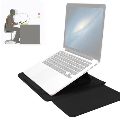 4 in 1 Universal Waterproof PU Leather Laptop Liner Bag with Handle & Stand & Pen Holder + 2 Winders + Mouse Bag + Charger Bag Set for 13 / 14 inch Laptops(Black) by bashfashion