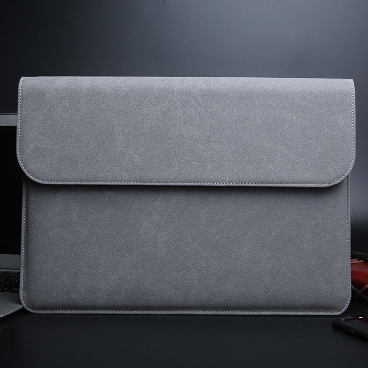 Horizontal Matte Leather Laptop Inner Bag for MacBook Air 11.6 inch A1465 (2012 - 2015) / A1370 (2010 - 2011)(Dark Gray) by bashfashion