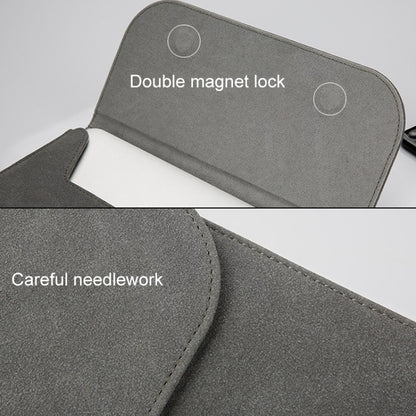 2 in 1 Horizontal Matte Leather Laptop Inner Bag + Power Bag for MacBook Pro 15.4 inch A1707 (2016 - 2017) / A1990 (2018)(Light Grey) by bashfashion