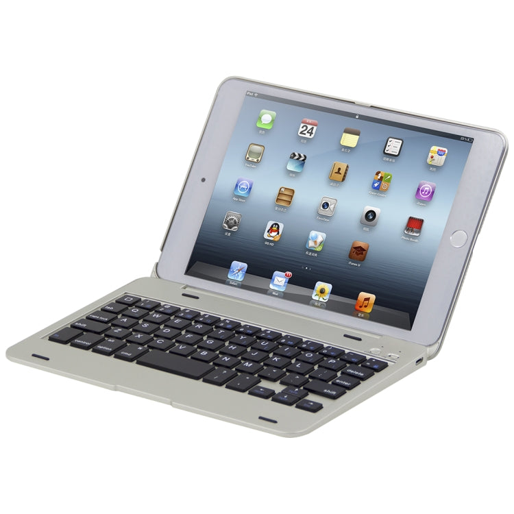 F1+ For iPad mini 5 / 4 Laptop Version Plastic Bluetooth Keyboard Tablet Case(Silver) by bashfashion
