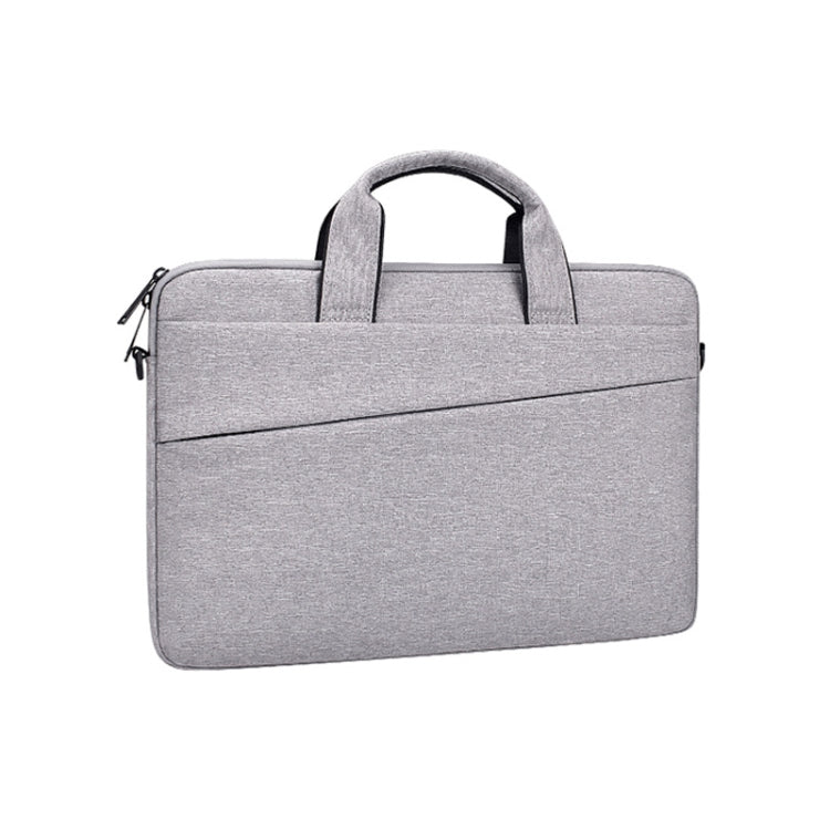 ST03S 14.1 inch Double Side Pockets Wearable Oxford Cloth Soft Handle Portable Laptop Tablet Bag(Grey) by bashfashion