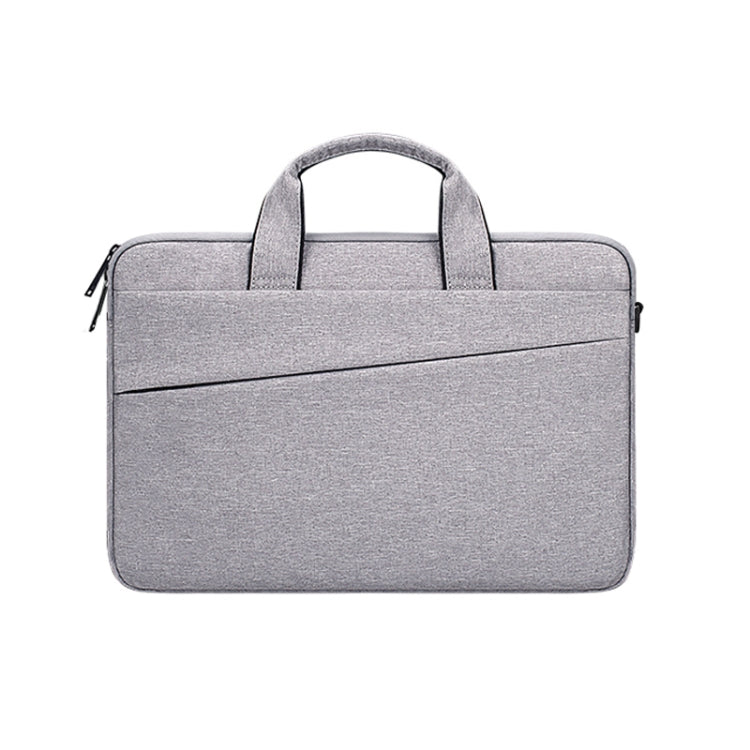 ST03S 14.1 inch Double Side Pockets Wearable Oxford Cloth Soft Handle Portable Laptop Tablet Bag(Grey) by bashfashion