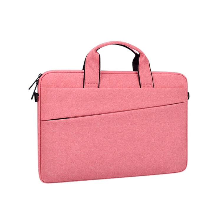 ST03S 15.4 inch Double Side Pockets Wearable Oxford Cloth Soft Handle Portable Laptop Tablet Bag(Pink) by bashfashion