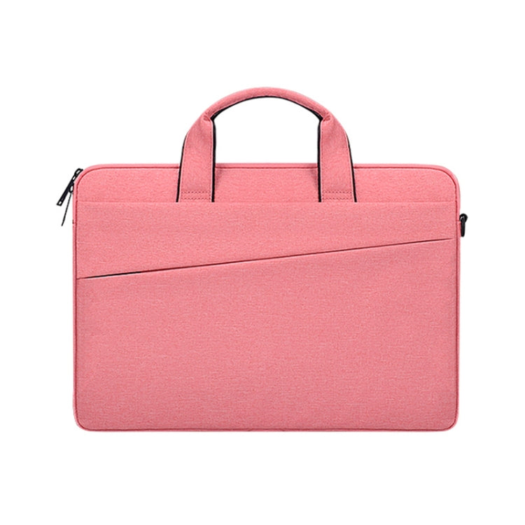 ST03S 15.4 inch Double Side Pockets Wearable Oxford Cloth Soft Handle Portable Laptop Tablet Bag(Pink) by bashfashion