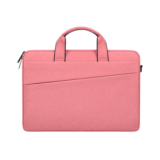 ST03S 15.4 inch Double Side Pockets Wearable Oxford Cloth Soft Handle Portable Laptop Tablet Bag(Pink) by bashfashion