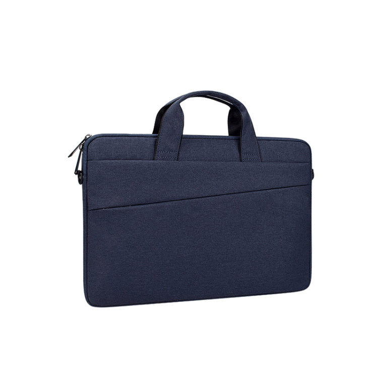 ST03S 15.4 inch Double Side Pockets Wearable Oxford Cloth Soft Handle Portable Laptop Tablet Bag(Navy Blue) by bashfashion
